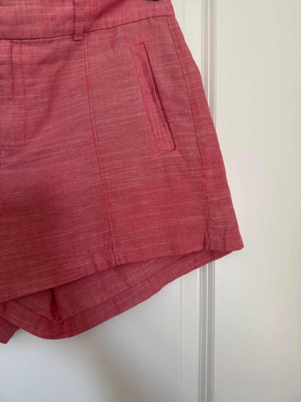 NWT! MADEWELL Women’s Pink Chambray Chino Shorts 100% Cotton Size 10 - Picture 3 of 16